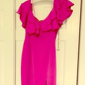 Beautiful fuchsia-colored Jay Godfrey midi dress.